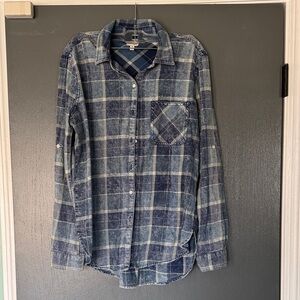 Sneak Peek Blue and White Plaid Women’s western core Shirt